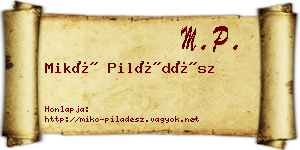 Mikó Piládész névjegykártya